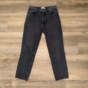 AGOLDE Fen High Rise Relaxed Taper Jeans Gray Wash Womens 28